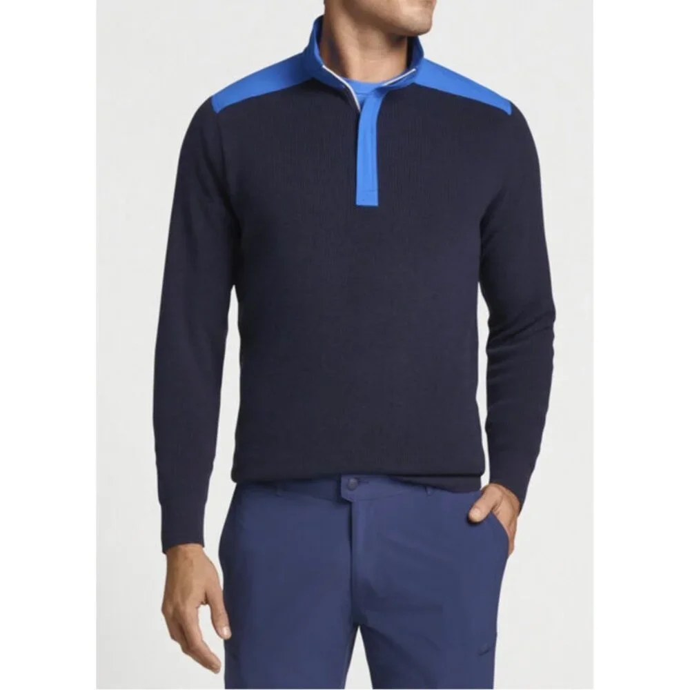 Peter Millar Crown 1/4 Zip Golf Jacket Sweater Pima Cotton Wool Pullover Small S